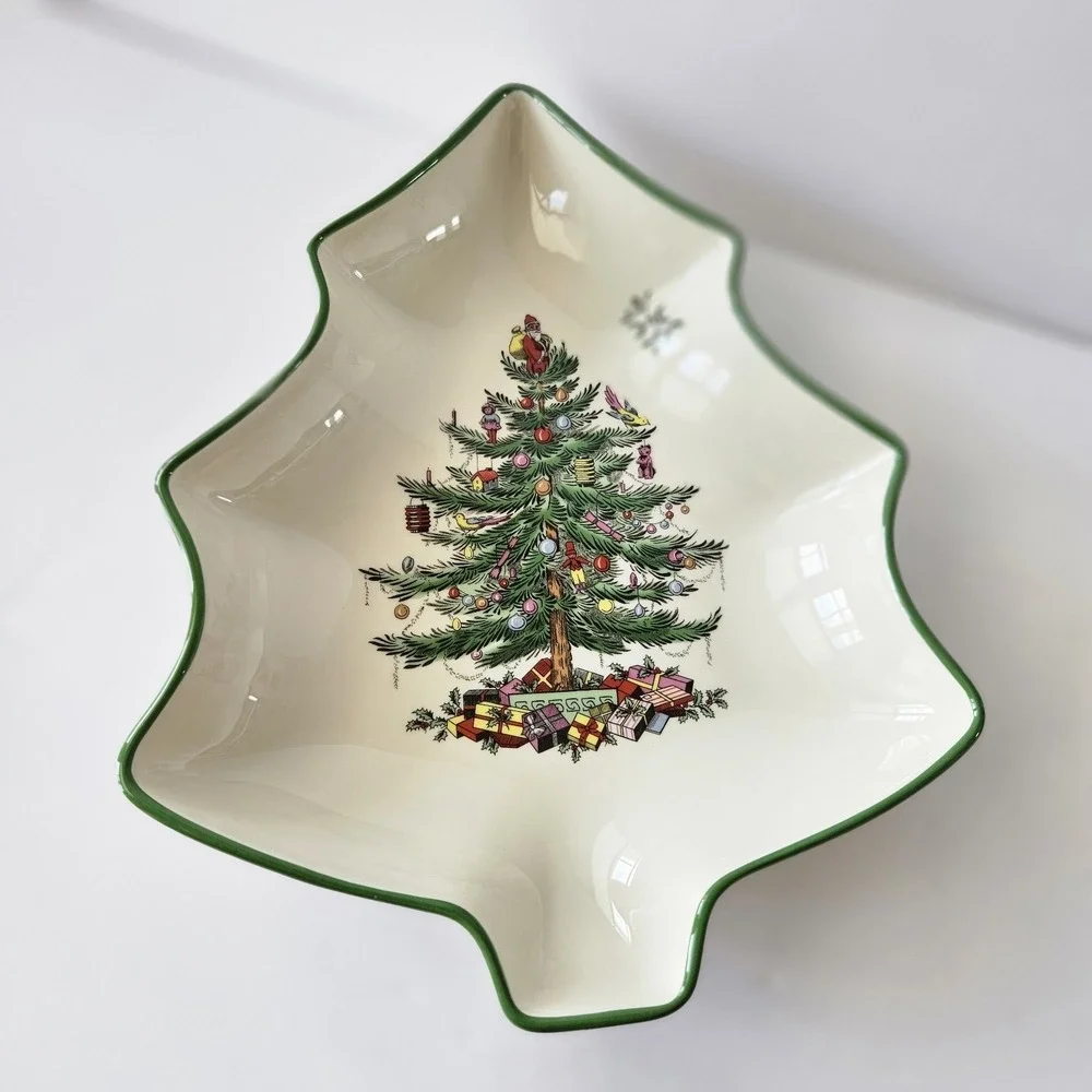 Spode Christmas Tree Dish - NEW - 9in  Model XT8261-XP With Box Candy Serving